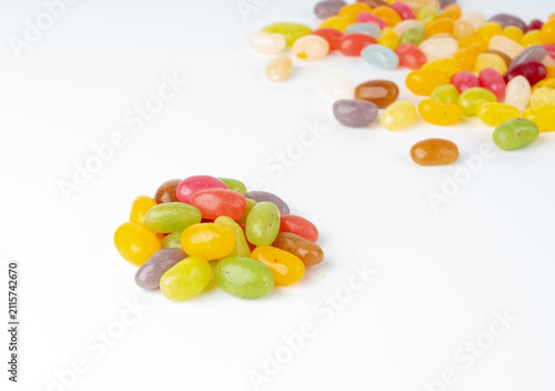 Cuadro en lienzo Jelly beans gummy candy pile, colorful marmalade pills