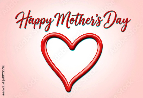 Beautiful heartfelt happy mothers day greeting card with elegant typography and heart shape