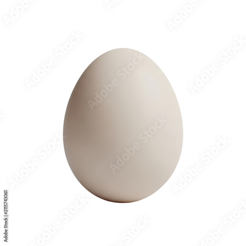A pristine large chicken egg with a smooth cream matte shell, perfectly centered in a minimalist transparent studio, high-key lighting, no shadows, embodying minimalist simplicity.