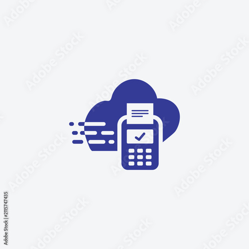 Cloud Receipt Printing Icon Vector