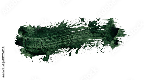 Dark green paint brush stroke texture artwork.