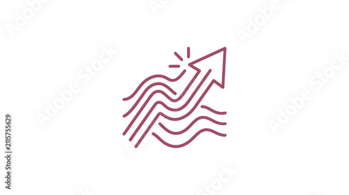 Foto Red Arrow Growth Success Icon Symbol.