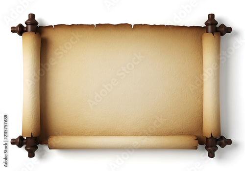 Vintage wooden frame with blank canvas paper
