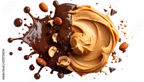 Chocolate and peanut butter swirl with nuts and chocolate chunks