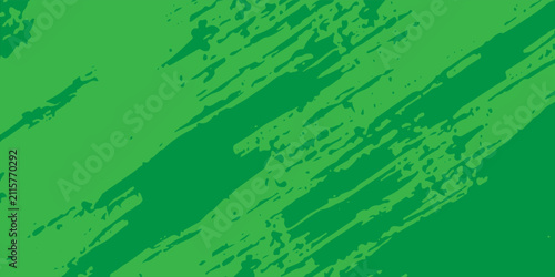 Abstract green grunge texture background with dark green brush strokes. Distressed paint splatter backdrop vector illustration.