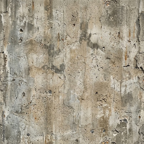 Weathered Concrete Wall Texture with Cracks and Peeling Paint
