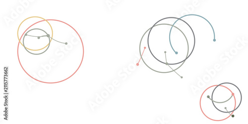 Fotografía geometric circle vector set, abstract thin line orbital shapes, modern technica