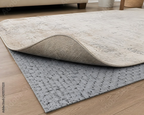 Non-slip rug pad securing floor covering and preventing household accidents