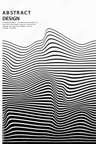 Photography Abstract Black Wave Lines Pattern with Text