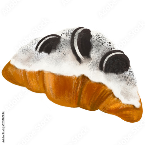 фотографія Cookies and Cream Croissant Illustration