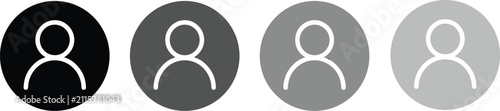 Profile icon gradient collection illustration, user avatar silhouette design, monochrome accessibility variation artwork,