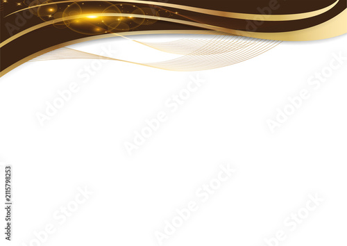elegant golden certificate background Frame with a luxury ivory flowing wave border Template
