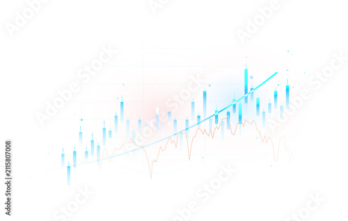Stock market finance business trading data growth trend candlestick chart isolated transparent background