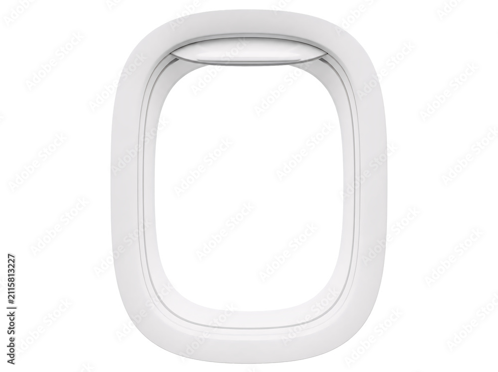 Obraz premium White airplane window frame isolated on transparent background