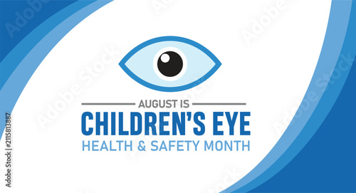 Childrens eye health and safety month august campaign Banner, poster post design