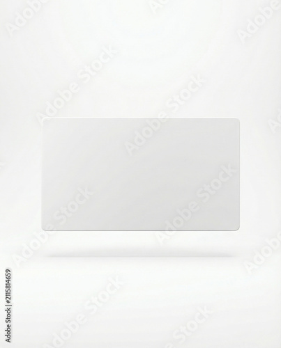 Blank White Rectangular Card Floating on a Minimal Background
