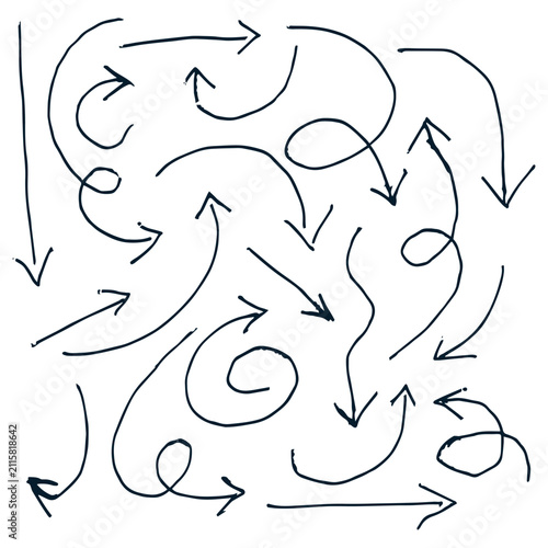 arrows hand drawn set icon vector template Illustration Design EPS 10.