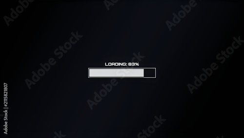 A digital loading bar showing eighty three percent progress on a dark screen background for web design and technology user interface concepts representing waiting process and data transfer activity