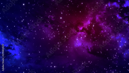 Purple Nebula Deep Space with Stars Twinkle , Cosmic Starfield for Videos, Presentations and vertical social media science stream backgrounds