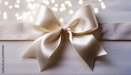 Elegant White Satin Ribbon Bow For Gifts And Celebrations