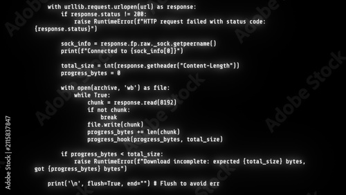 Encrypted fast scrolling programming security hacking code, cyberspace binary coding software screen computer technology text datum digital