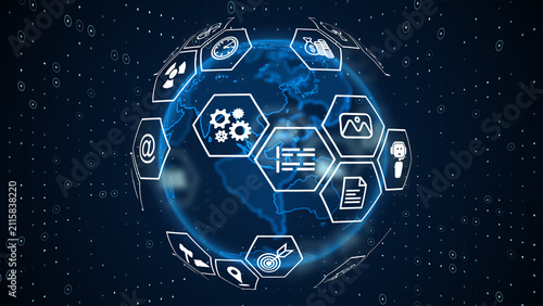 World global business financial technology internet network young shows word virtual display future private equity investing