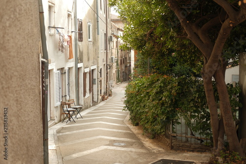 Picturesque alley with historic architecture in the coastal town of Senj