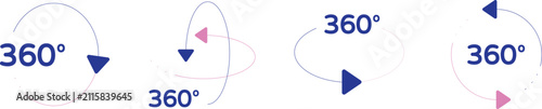 360 degree rotation arrows illustration