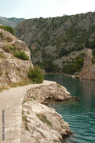 Breathtaking landscape of Zavratnica cove nestled between limestone cliffs