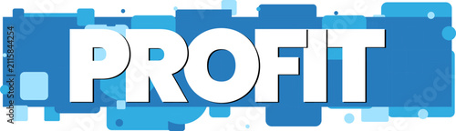 Achieving business profit and financial success depicted with a vibrant blue abstract design for market growth