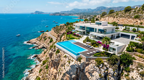 Luxury Cliffside Villa with Infinity Pool Overlooking Turquoise Sea