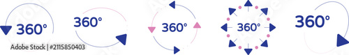 Фотография Rotating directional arrows completing 360 degree loop