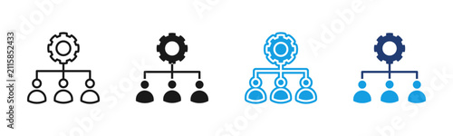 Organizational Structure icon multiple style collection