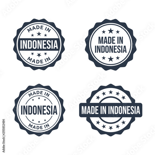 made in Indonesia labels set, product stamp of the Republic of Indonesia