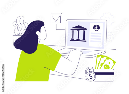 Open bank account online isolated cartoon vector illustrations.