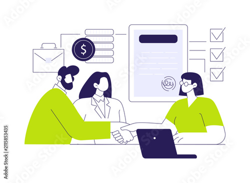 Business loan isolated cartoon vector illustrations.