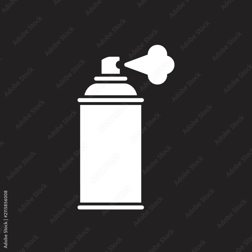 Fototapeta premium Aerosol spray can icon with mist cloud.