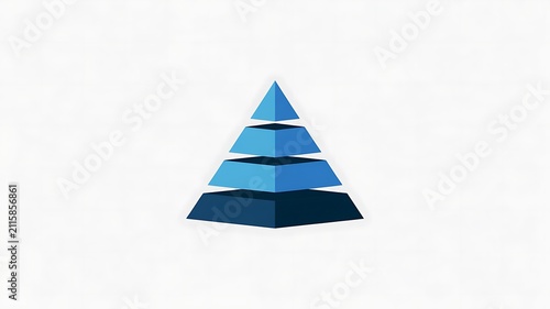 Blue layered pyramid diagram for business