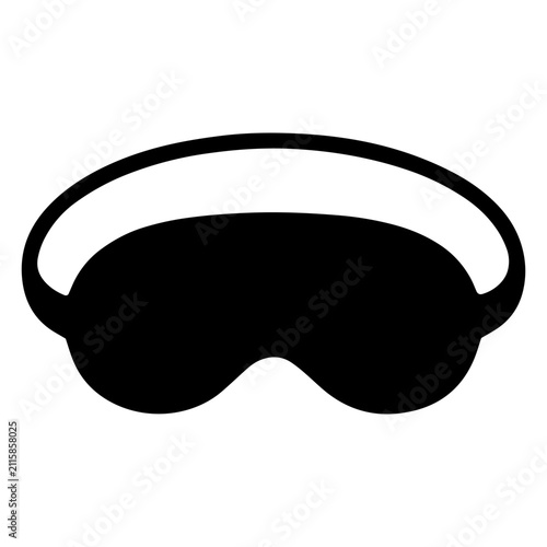 Sleep Mask Icon – Eye Mask Blindfold Relaxation Rest Travel Silhouette Vector Symbol