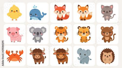 Photography Cute cartoon animals collection