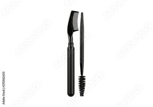 Black professional eyebrow brush and eyelash comb tool set