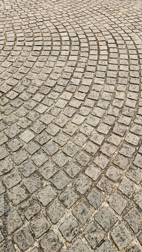 Neatly and symmetrically arranged concrete pavers set amidst a spacious park, bathed in invigorating sunlight—an ideal spot for family recreation and exercise, fostering family bonding and outdoor act