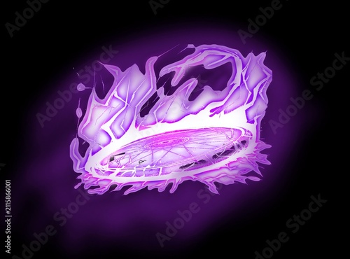 Fotografie Glowing purple magic portal circle with mystical aura VFX energy effect

Categor