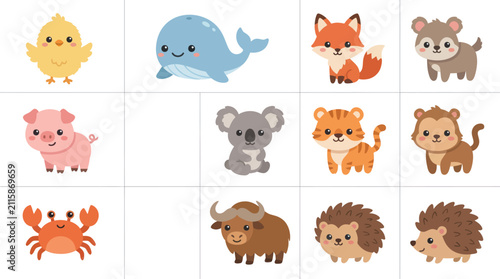 Photography Cute cartoon animals collection