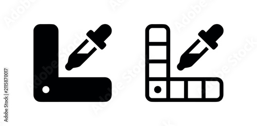 Картината върху платно Color palette and eyedropper tool icon set for design, art, and graphic development