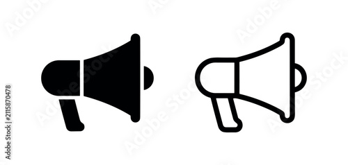 фотографія Megaphone bullhorn speaker icon set