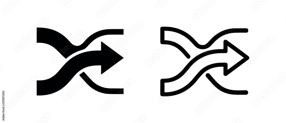 Obraz premium Shuffle Icon Arrows for Media Player and Randomization