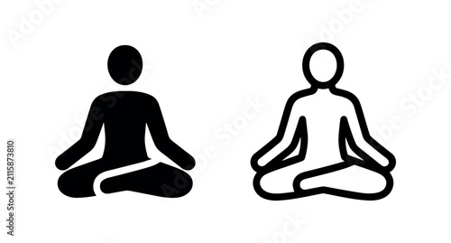 Canvas Print Meditation Yoga Icons Set
