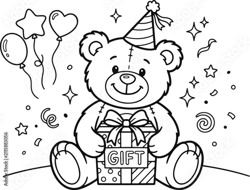 Colorful birthday celebration vector illustration with balloons confetti and festive decorations