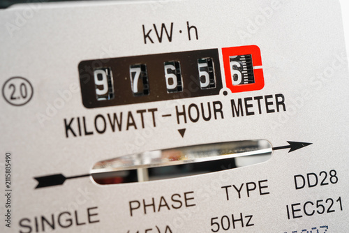 Obraz na płótnie Electric measuring power meter for energy cost at home and office